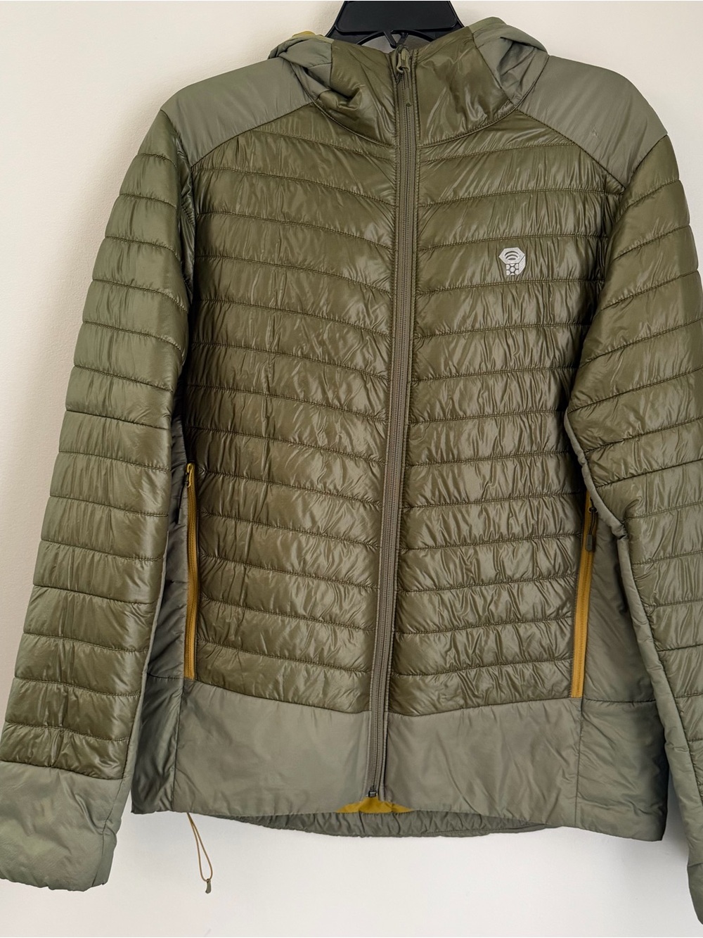 Mountain Hardwear Ghost Shadow Hooded Jacket Mens M Olive PrimaLoft Insulated Fu